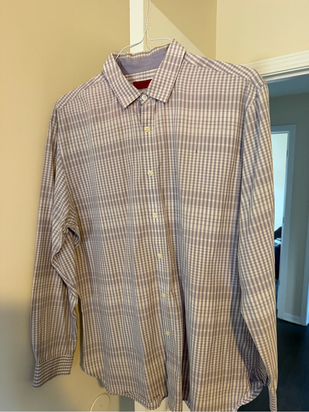 Alfani Lavender Plaid Dress Shirt